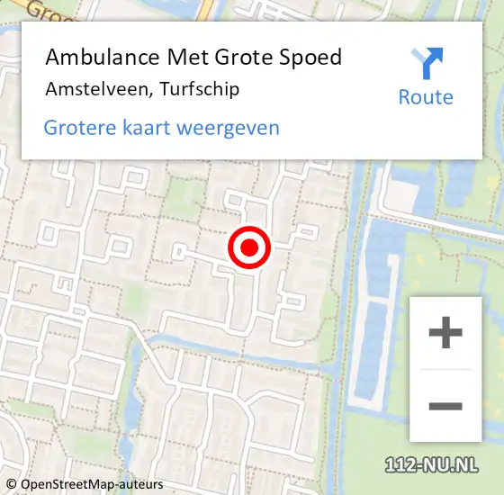 Locatie op kaart van de 112 melding: Ambulance Met Grote Spoed Naar Amstelveen, Turfschip op 7 juli 2024 13:13