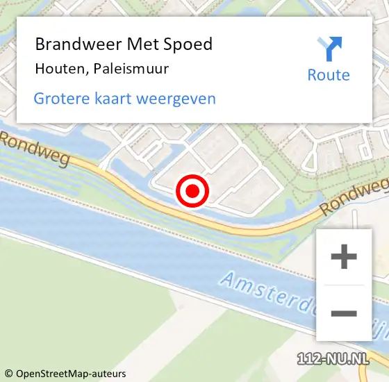 Locatie op kaart van de 112 melding: Brandweer Met Spoed Naar Houten, Paleismuur op 7 juli 2024 13:20