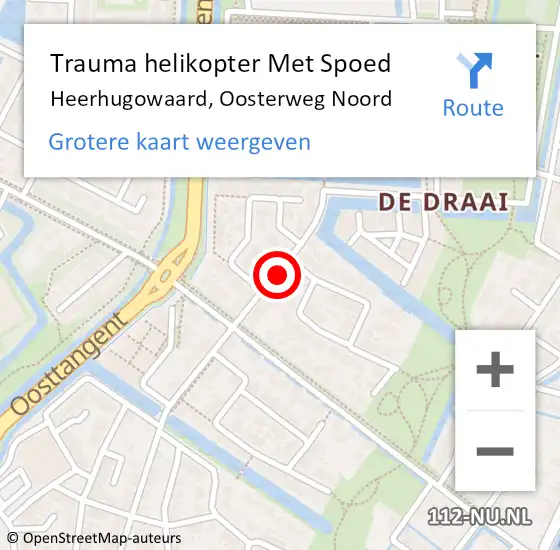 Locatie op kaart van de 112 melding: Trauma helikopter Met Spoed Naar Heerhugowaard, Oosterweg Noord op 7 juli 2024 13:38