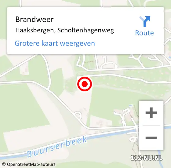 Locatie op kaart van de 112 melding: Brandweer Haaksbergen, Scholtenhagenweg op 7 juli 2024 14:12