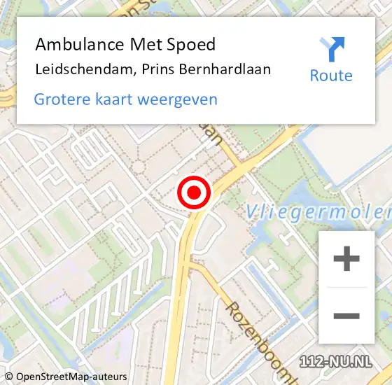 Locatie op kaart van de 112 melding: Ambulance Met Spoed Naar Leidschendam, Prins Bernhardlaan op 7 juli 2024 14:19