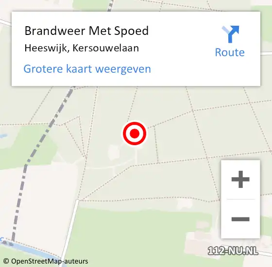 Locatie op kaart van de 112 melding: Brandweer Met Spoed Naar Heeswijk, Kersouwelaan op 7 juli 2024 15:23