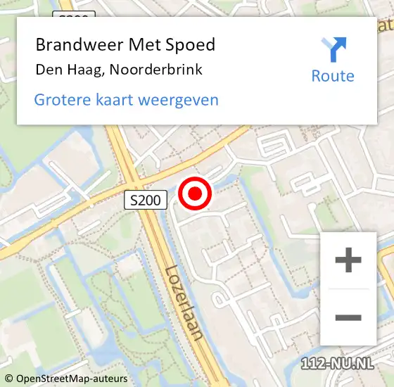 Locatie op kaart van de 112 melding: Brandweer Met Spoed Naar Den Haag, Noorderbrink op 7 juli 2024 15:43