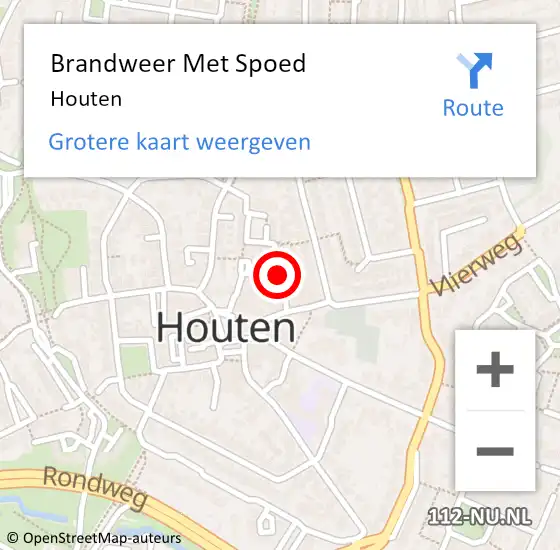 Locatie op kaart van de 112 melding: Brandweer Met Spoed Naar Houten op 7 juli 2024 15:47