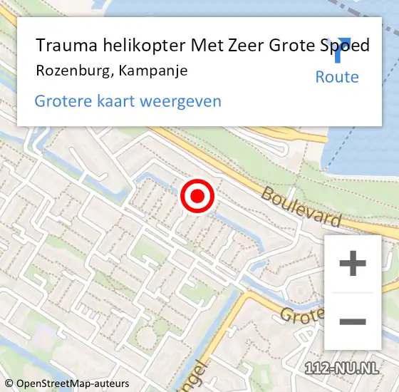 Locatie op kaart van de 112 melding: Trauma helikopter Met Zeer Grote Spoed Naar Rozenburg, Kampanje op 7 juli 2024 16:22