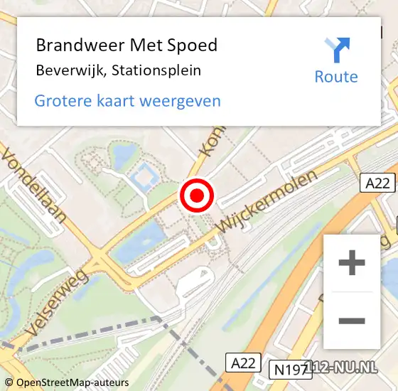 Locatie op kaart van de 112 melding: Brandweer Met Spoed Naar Beverwijk, Stationsplein op 7 juli 2024 16:36