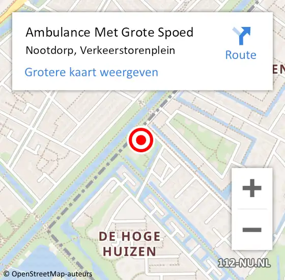 Locatie op kaart van de 112 melding: Ambulance Met Grote Spoed Naar Nootdorp, Verkeerstorenplein op 7 juli 2024 16:39