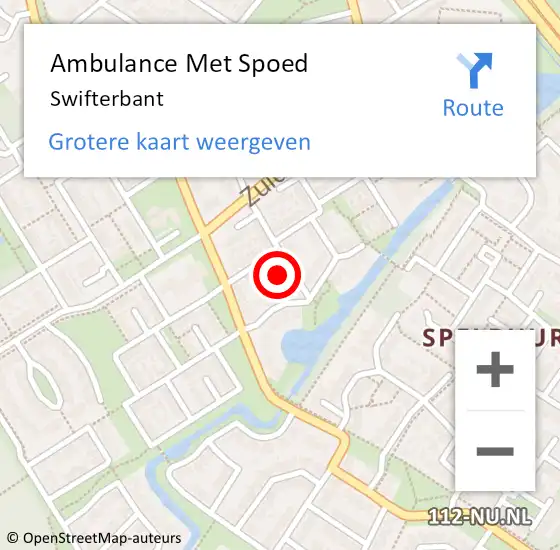 Locatie op kaart van de 112 melding: Ambulance Met Spoed Naar Swifterbant op 7 juli 2024 16:56