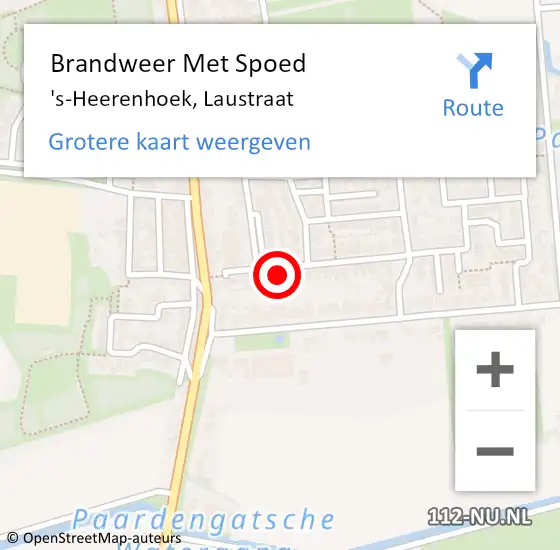 Locatie op kaart van de 112 melding: Brandweer Met Spoed Naar 's-Heerenhoek, Laustraat op 7 juli 2024 17:40