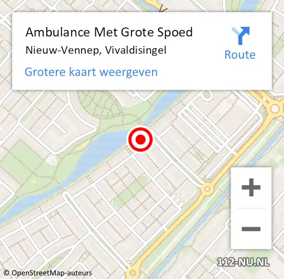 Locatie op kaart van de 112 melding: Ambulance Met Grote Spoed Naar Nieuw-Vennep, Vivaldisingel op 7 juli 2024 18:03