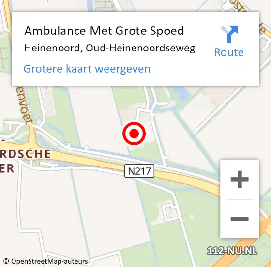 Locatie op kaart van de 112 melding: Ambulance Met Grote Spoed Naar Heinenoord, Oud-Heinenoordseweg op 7 juli 2024 19:21