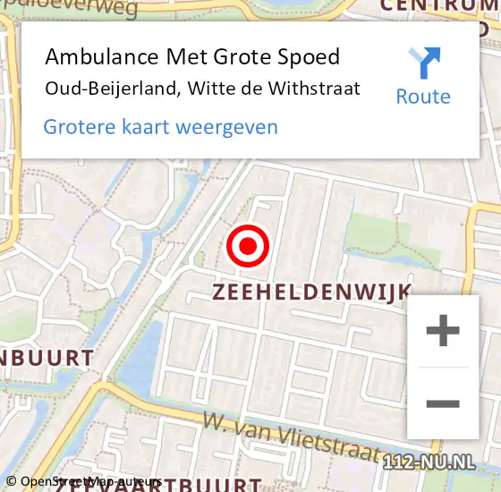 Locatie op kaart van de 112 melding: Ambulance Met Grote Spoed Naar Oud-Beijerland, Witte de Withstraat op 7 juli 2024 19:26