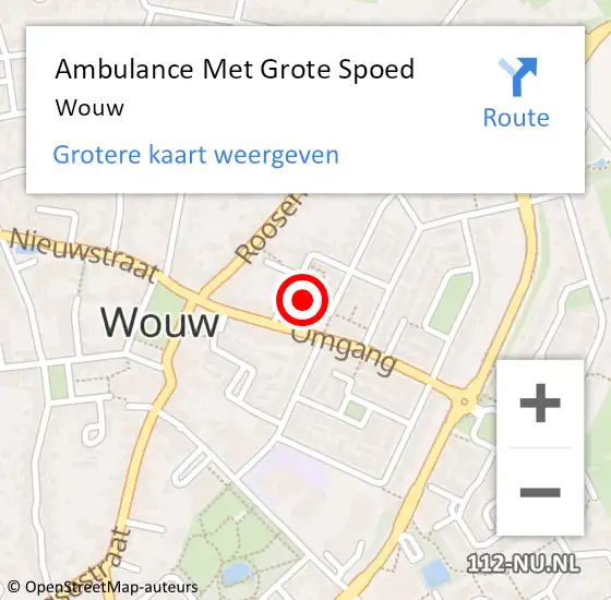 Locatie op kaart van de 112 melding: Ambulance Met Grote Spoed Naar Wouw op 7 juli 2024 20:00