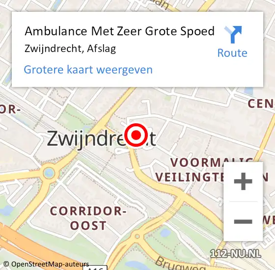 Locatie op kaart van de 112 melding: Ambulance Met Zeer Grote Spoed Naar Zwijndrecht, Afslag op 7 juli 2024 21:03