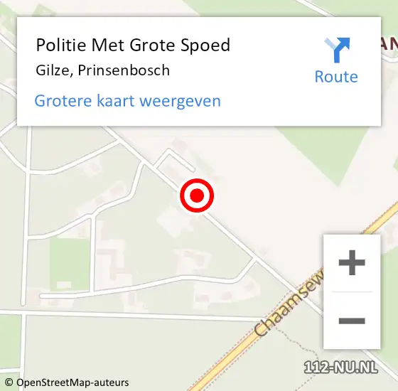 Locatie op kaart van de 112 melding: Politie Met Grote Spoed Naar Gilze, Prinsenbosch op 7 juli 2024 21:03