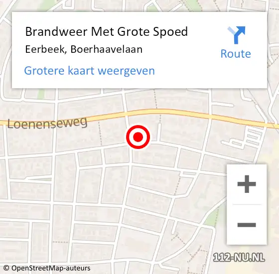 Locatie op kaart van de 112 melding: Brandweer Met Grote Spoed Naar Eerbeek, Boerhaavelaan op 7 juli 2024 21:07