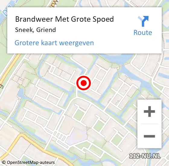 Locatie op kaart van de 112 melding: Brandweer Met Grote Spoed Naar Sneek, Griend op 7 juli 2024 21:11