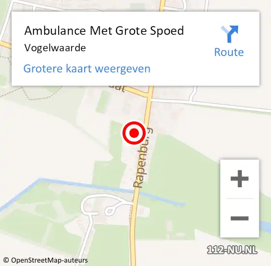 Locatie op kaart van de 112 melding: Ambulance Met Grote Spoed Naar Vogelwaarde op 7 juli 2024 21:15