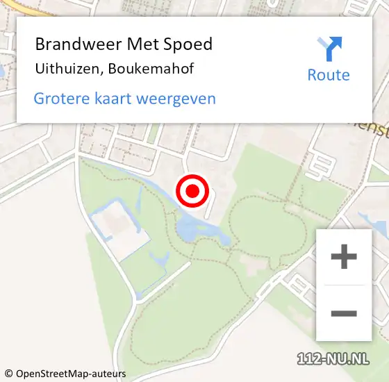 Locatie op kaart van de 112 melding: Brandweer Met Spoed Naar Uithuizen, Boukemahof op 7 juli 2024 21:46