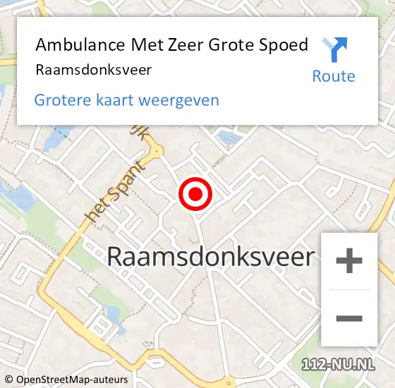 Locatie op kaart van de 112 melding: Ambulance Met Zeer Grote Spoed Naar Raamsdonksveer op 7 juli 2024 22:28