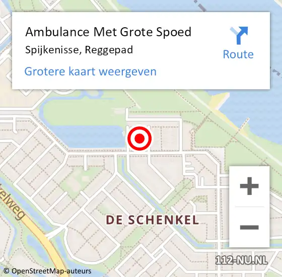 Locatie op kaart van de 112 melding: Ambulance Met Grote Spoed Naar Spijkenisse, Reggepad op 7 juli 2024 22:34