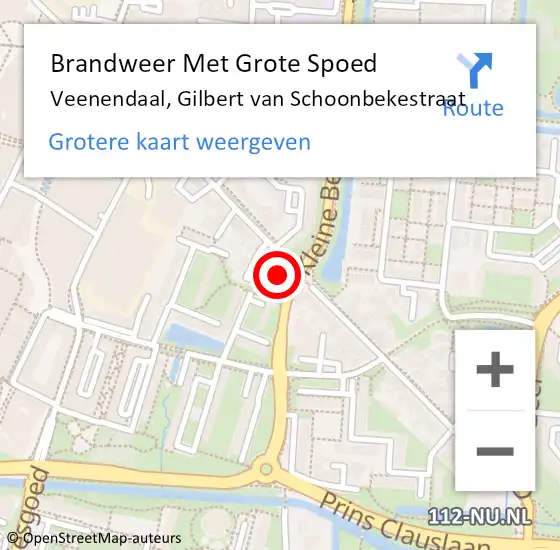 Locatie op kaart van de 112 melding: Brandweer Met Grote Spoed Naar Veenendaal, Gilbert van Schoonbekestraat op 7 juli 2024 22:38