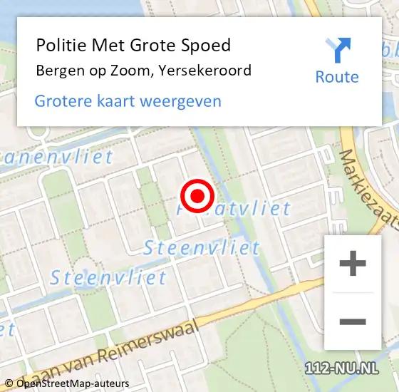 Locatie op kaart van de 112 melding: Politie Met Grote Spoed Naar Bergen op Zoom, Yersekeroord op 7 juli 2024 22:53