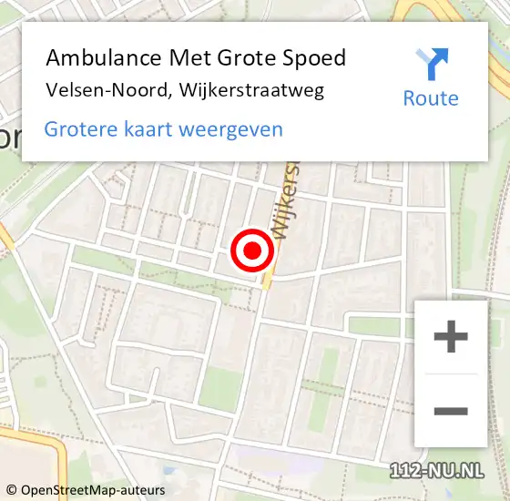 Locatie op kaart van de 112 melding: Ambulance Met Grote Spoed Naar Velsen-Noord, Wijkerstraatweg op 7 juli 2024 23:00