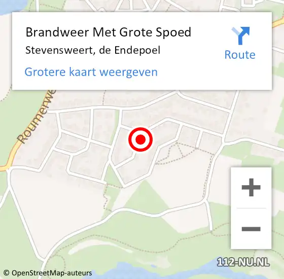 Locatie op kaart van de 112 melding: Brandweer Met Grote Spoed Naar Stevensweert, de Endepoel op 7 juli 2024 23:28