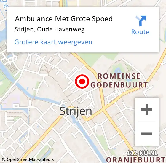 Locatie op kaart van de 112 melding: Ambulance Met Grote Spoed Naar Strijen, Oude Havenweg op 7 juli 2024 23:42