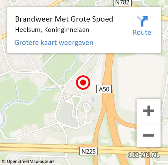 Locatie op kaart van de 112 melding: Brandweer Met Grote Spoed Naar Heelsum, Koninginnelaan op 7 juli 2024 23:53