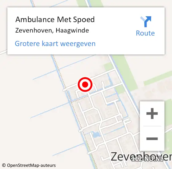 Locatie op kaart van de 112 melding: Ambulance Met Spoed Naar Zevenhoven, Haagwinde op 8 juli 2024 00:39