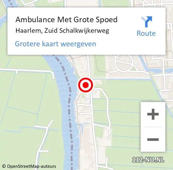 Locatie op kaart van de 112 melding: Ambulance Met Grote Spoed Naar Haarlem, Zuid Schalkwijkerweg op 8 juli 2024 01:03