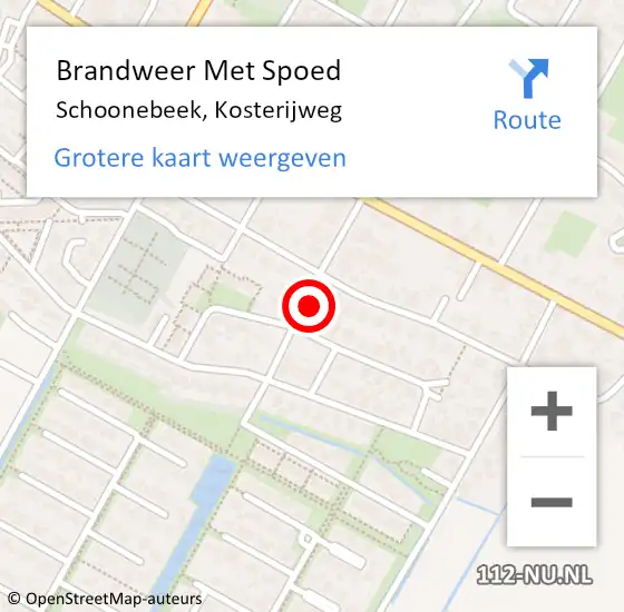 Locatie op kaart van de 112 melding: Brandweer Met Spoed Naar Schoonebeek, Kosterijweg op 8 juli 2024 02:14