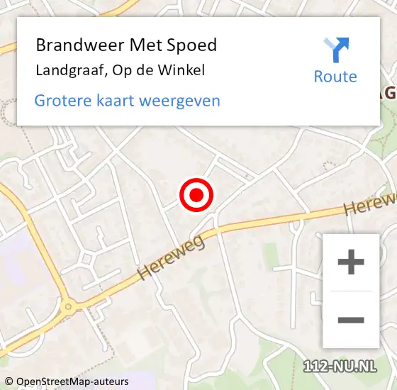 Locatie op kaart van de 112 melding: Brandweer Met Spoed Naar Landgraaf, Op de Winkel op 8 juli 2024 03:45