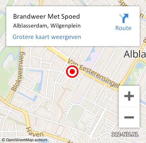 Locatie op kaart van de 112 melding: Brandweer Met Spoed Naar Alblasserdam, Wilgenplein op 8 juli 2024 05:58