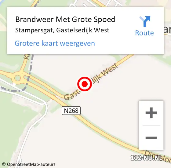 Locatie op kaart van de 112 melding: Brandweer Met Grote Spoed Naar Stampersgat, Gastelsedijk West op 8 juli 2024 08:09