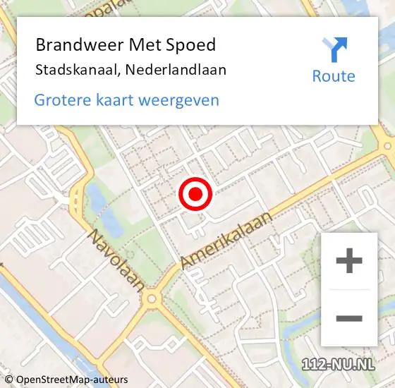 Locatie op kaart van de 112 melding: Brandweer Met Spoed Naar Stadskanaal, Nederlandlaan op 8 juli 2024 08:09