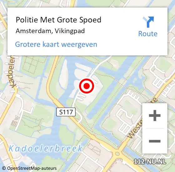 Locatie op kaart van de 112 melding: Politie Met Grote Spoed Naar Amsterdam, Vikingpad op 8 juli 2024 08:37