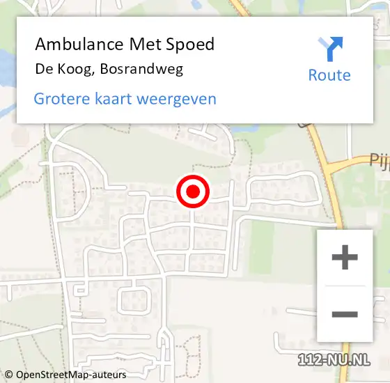 Locatie op kaart van de 112 melding: Ambulance Met Spoed Naar De Koog, Bosrandweg op 8 juli 2024 09:08