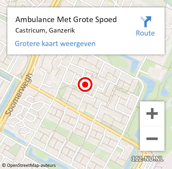 Locatie op kaart van de 112 melding: Ambulance Met Grote Spoed Naar Castricum, Ganzerik op 8 juli 2024 09:28