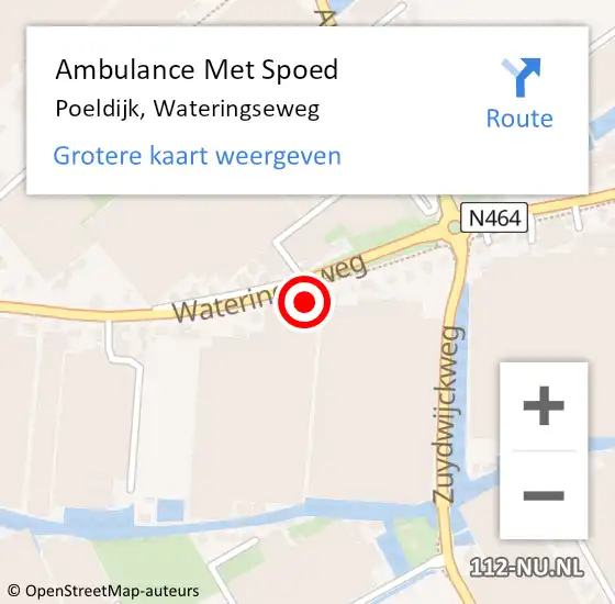 Locatie op kaart van de 112 melding: Ambulance Met Spoed Naar Poeldijk, Wateringseweg op 8 juli 2024 09:59