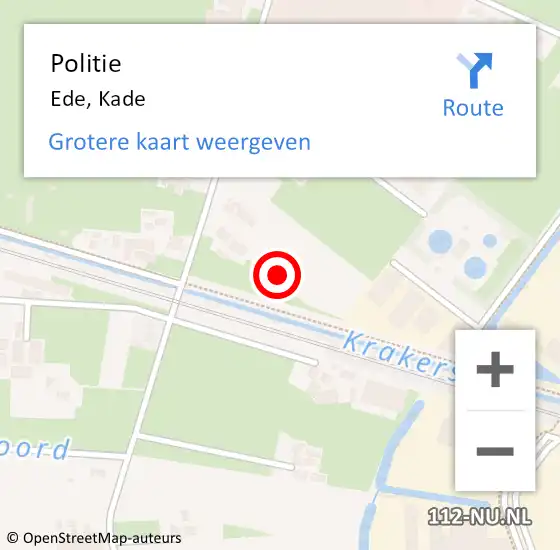 Locatie op kaart van de 112 melding: Politie Ede, Kade op 8 juli 2024 09:59