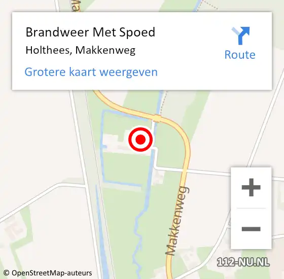 Locatie op kaart van de 112 melding: Brandweer Met Spoed Naar Holthees, Makkenweg op 8 juli 2024 10:02