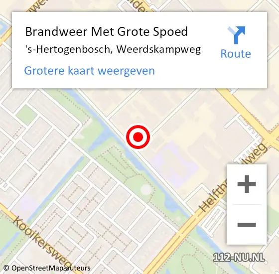 Locatie op kaart van de 112 melding: Brandweer Met Grote Spoed Naar 's-Hertogenbosch, Weerdskampweg op 8 juli 2024 10:08