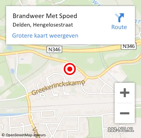 Locatie op kaart van de 112 melding: Brandweer Met Spoed Naar Delden, Hengelosestraat op 8 juli 2024 10:18