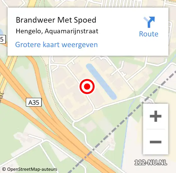 Locatie op kaart van de 112 melding: Brandweer Met Spoed Naar Hengelo, Aquamarijnstraat op 8 juli 2024 10:27