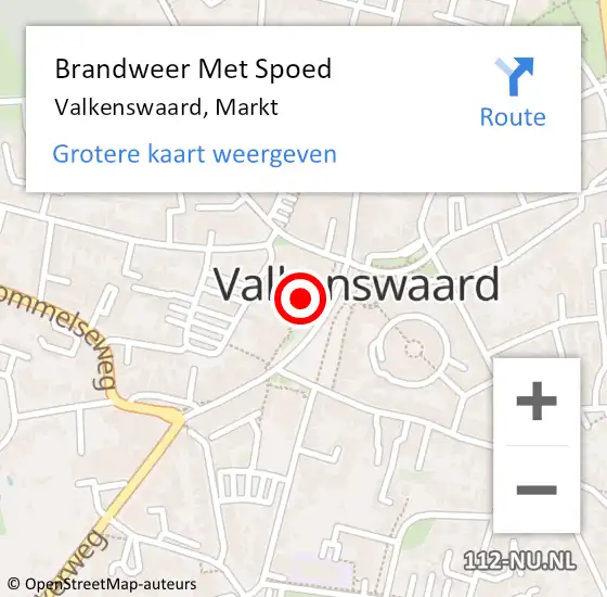 Locatie op kaart van de 112 melding: Brandweer Met Spoed Naar Valkenswaard, Markt op 8 juli 2024 10:57