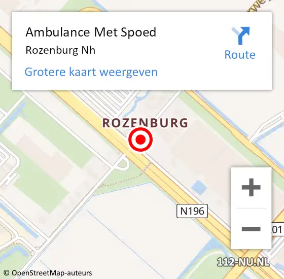 Locatie op kaart van de 112 melding: Ambulance Met Spoed Naar Rozenburg op 8 juli 2024 11:13