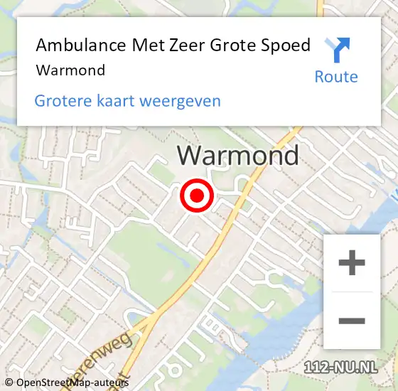 Locatie op kaart van de 112 melding: Ambulance Met Zeer Grote Spoed Naar Warmond op 8 juli 2024 11:24